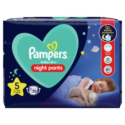 Pampers Baby Dry Night Nappy Pants Essential Pack Nappies Size 5